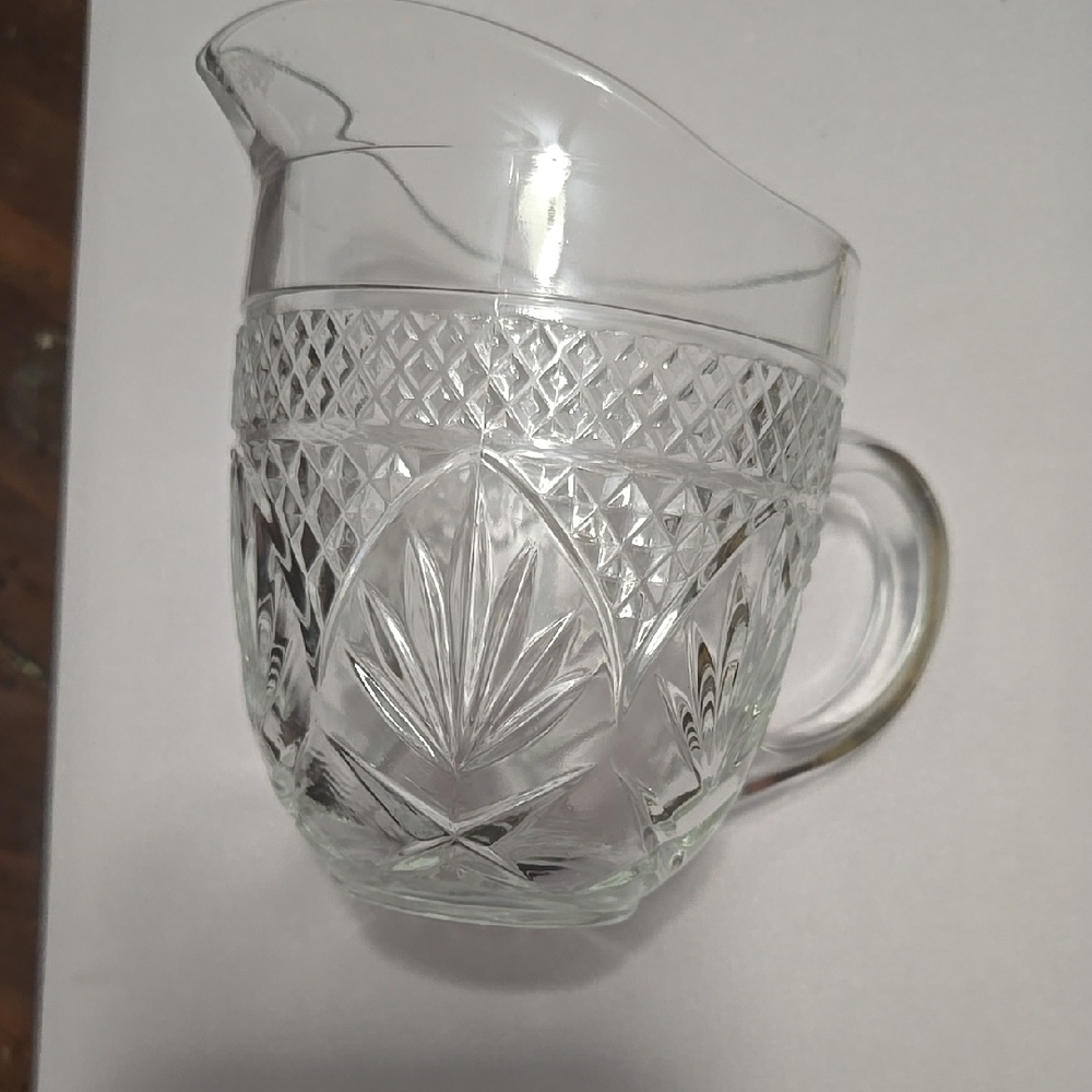 Vintage Cristal D'Arques Antique Clear Cyrstal /glass Creamer Coffee Mug